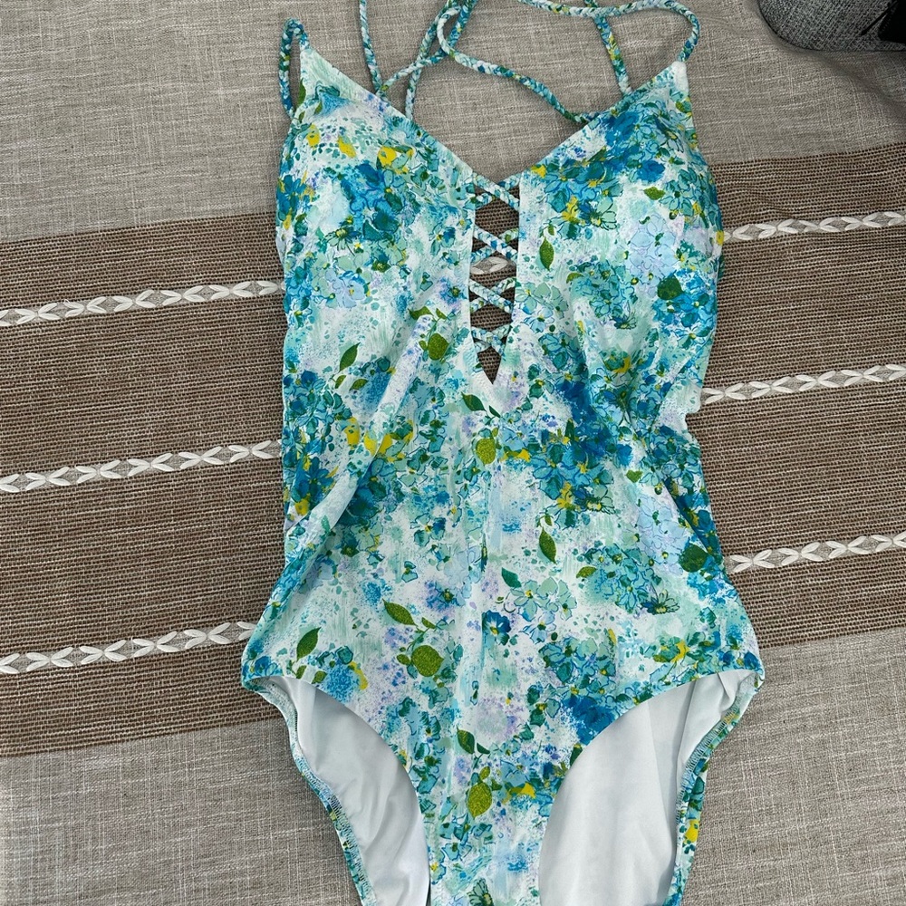 Victoria's Secret Women’s One Piece in Blue and Green Floral